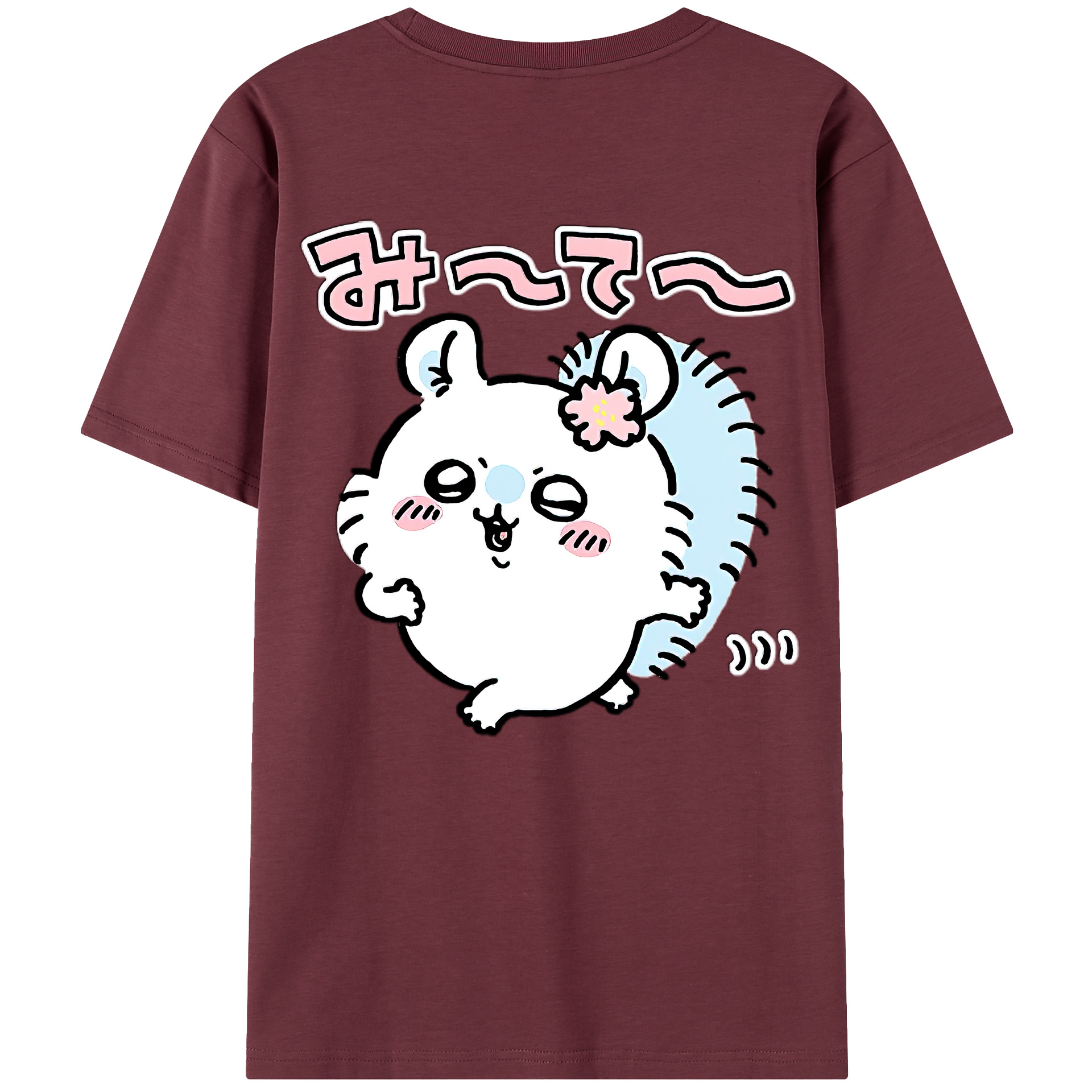 （画像用） ちいかわ モモンガ Chii-kawa Momonga 綿100％半袖Tシャツ（背面プリント）